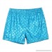 dPois Kids Girls' Mermaid Fancy Swimsuit Swimwear Halter Ruffled Tops with Mermaid Tail and Shorts 3Pcs Set Blue B07QFT1GL2